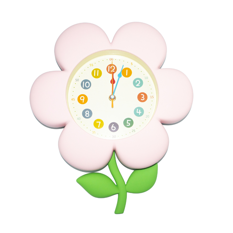 Reloj de Pared con Decoracion de Flor